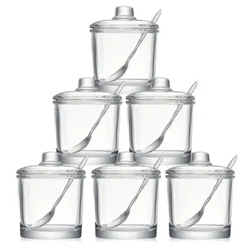 

Kitchen Glass Seasoning Box Seasoning Jar Set Household Seasoning Box Bottle Salt Shaker Seasoning Jar Storage Box Combination