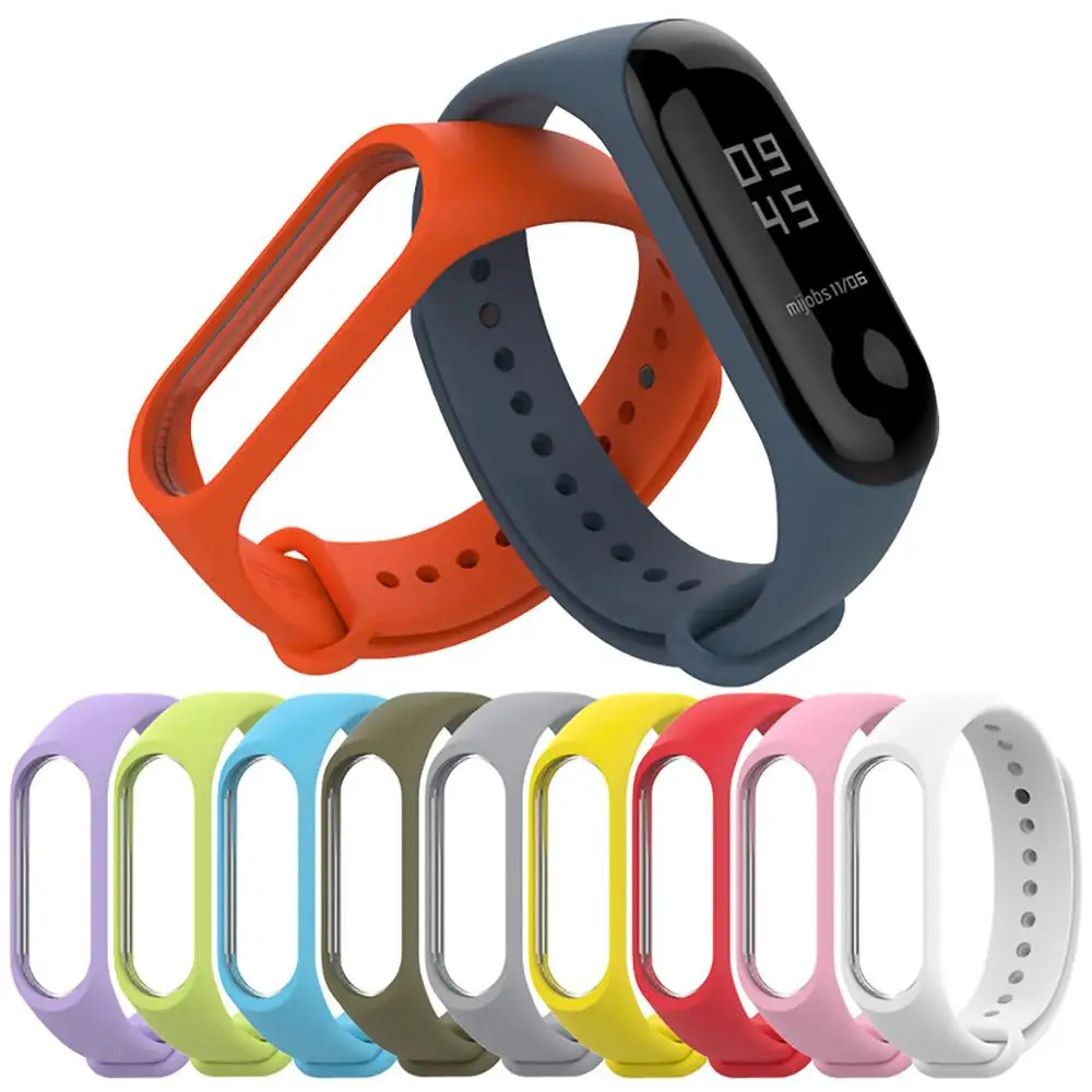 Браслет для Xiaomi mi 3 4 аксессуары Band 2 сменный силиконовый ремешок смарт-браслет на