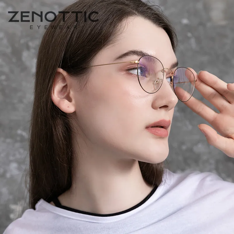 Очки ZENOTTIC женские ультралегкие по рецепту винтажные круглые оптические