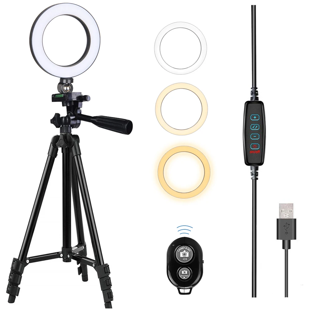 

Selfie Ring Lamp ringlight Led selfie Ring Light with tripod aro de luz For Phone Holder Video photographic lighting For youtube