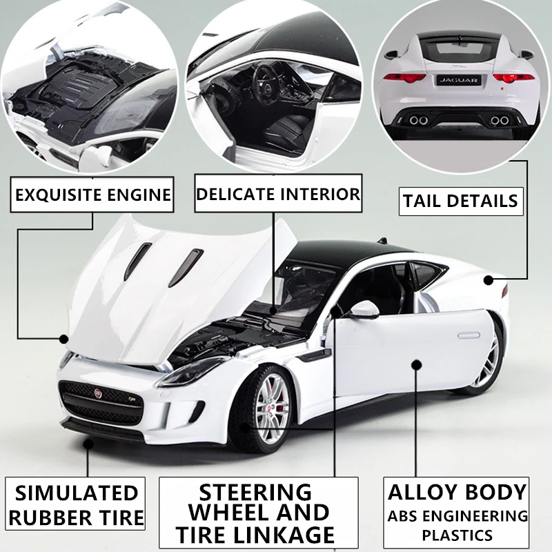 WELLY 1:24 Jaguar F-type модель автомобиля из сплава Модель автомобиля украшение автомобиля коллекция Подарочная игрушка Литье под давлением модель мальчика