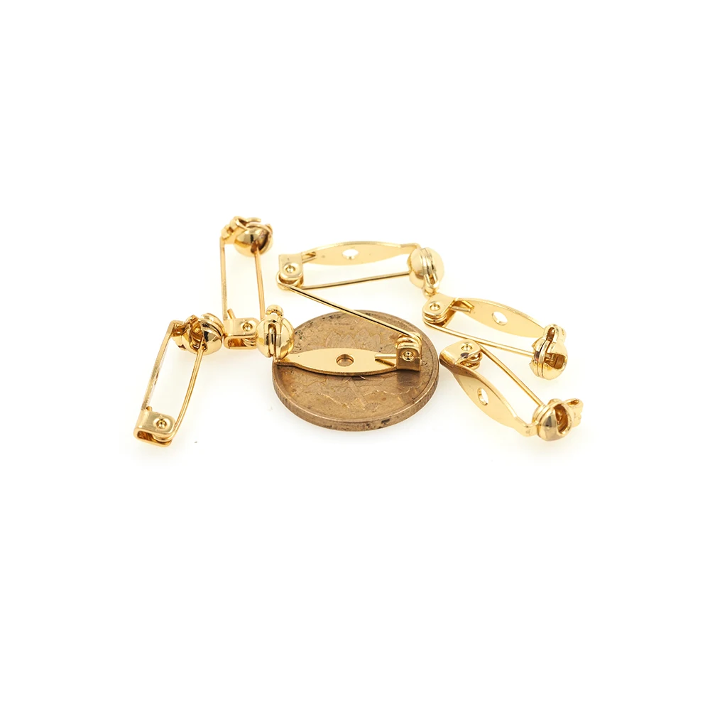 Small Safe Lock Gold Copper Brooch Pins For DIY Jewelry Making Clothing Findings