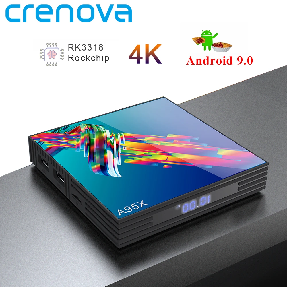 Crenova A95X R3 Android 9 0 Smart tv Box 4 Гб 64 двойной Wifi USB 3 Google Play Store Netflix Youtube 4K медиаплеер RK3318 |
