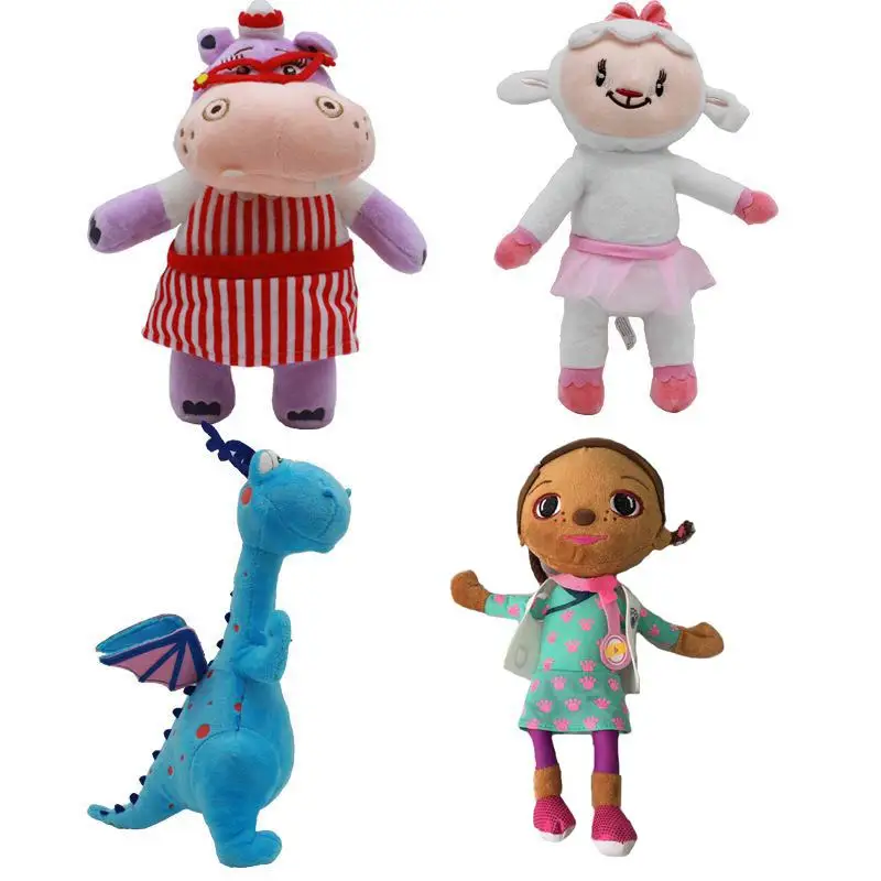 4 шт./лот 30 см Doc McStuffins девочки плюшевые куклы Овцы Бегемот чучела животных плюшевые игрушки