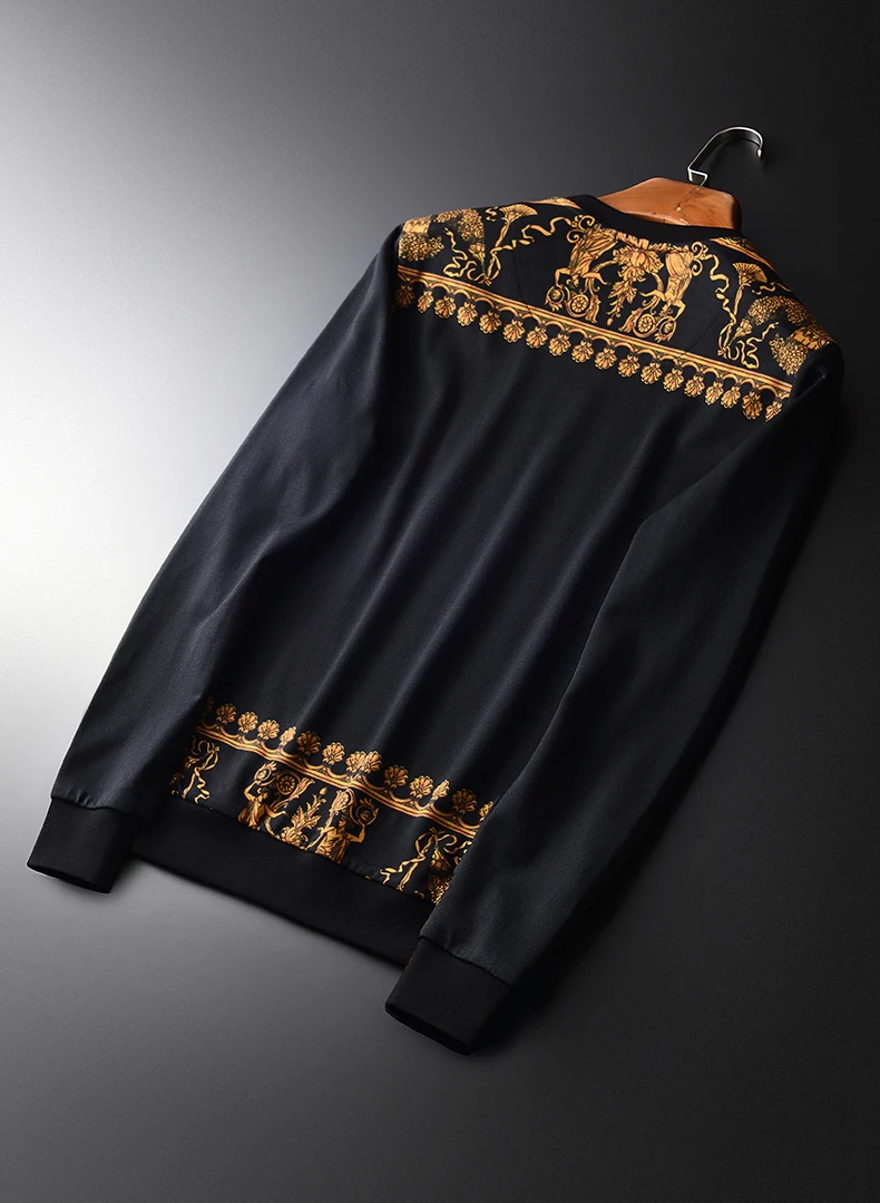 Minglu Cotton Mens Sweatshirts Luxury Leopard Print Round Collar Sweatshirt Male Plus Size 4xl Autumn Slim Fit Mens Hoodies