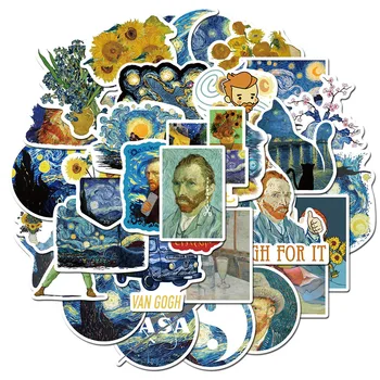 

40pcs/set The Painting of Van Gogh Stickers For Motorcycle Luggage Scrapbooking Stationery PVC Waterproof DIY Sticker