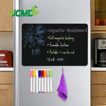 

12*8" Magnetic Blackboard Fridge Sticker Custom Writing Drawing Erasable Chalk Board Calendar Stickers Free Pen Eraser Marker A4