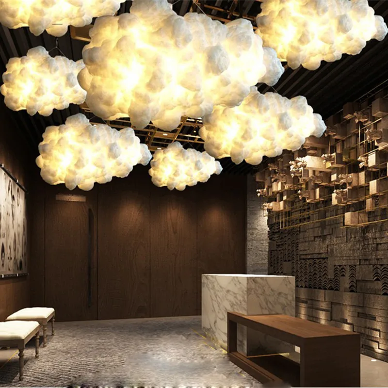 Современный Креативный Романтический подвесной светильник с белыми облаками s