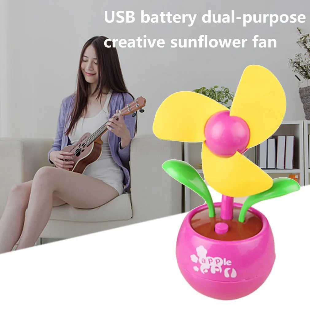 Подсолнух USB увлажнитель Мультфильм мини портативный кондиционер для домашнего офиса вентилятор