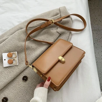

Fashion Pu Leather Women's Handbags Large Capacity Flap Crossbody Bags 2020 Solid Shoulder Messenger Bag Buckle Bag for Female