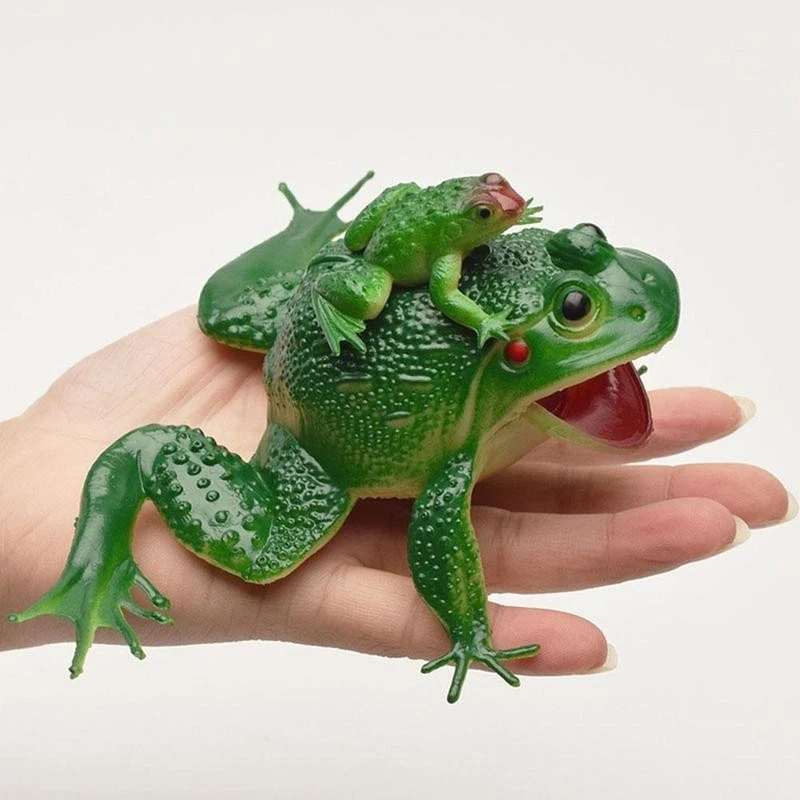 シミュレーションカエルモデルリアルな防音カエルのtoadモデル母と子カエル偽のカエル収集のための面白いおもちゃ ジョーク グッズ Aliexpress