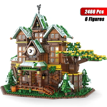 

2466pcs Ideas Street View the Time Room Building Blcoks Forest Villa Country House Bricks Set Models Toys for Children Kids Gift