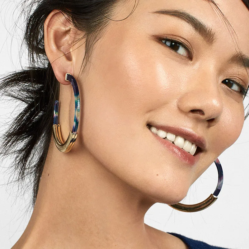 Женские акриловые серьги обручи BA массивные висячие кольца в виде черепахи