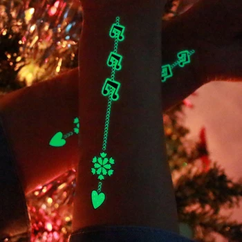 

1Pc Party Decoration Luminous Temporary Tattoo Stickers Christmas Carnival Party New Year Decor Christmas Decorations