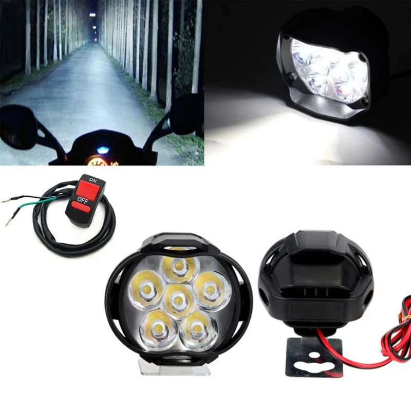 

New 2PCS LED Motorcycle Light Headlight Assembly 10W 1000LM Universal Scooter Fog Spotlight Car DRL Lamp Motorcycle Accessories