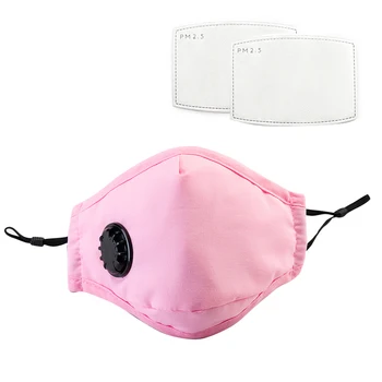 

reusable Mouth face mask with 2 Filters Dustproof Respirator with Breathing Valve Washable Reusable Stop Fog PM2.5 Mouth Cover