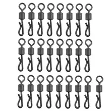 Conector de pesca q-shaped rolamento giratória mudança rápida giros para carpa terminal de pesca equipamento acessórios 25 pçs