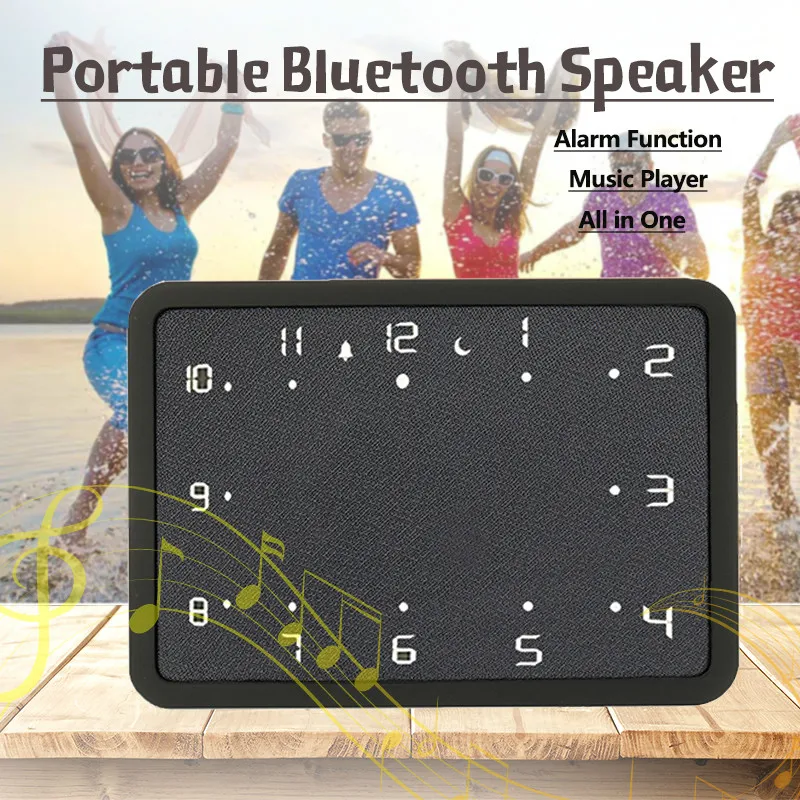 Беспроводной будильник Настройка bluetooth 4,1 динамик USB Перезаряжаемый функция повтора настольные часы цифровой светодиодный дисплей музыкальный плеер