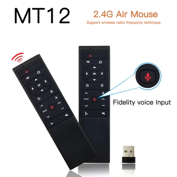 

MT12 2.4G Voice Control Wireless Air Mouse 6-Axis Gyro Smart Remote Control MT1 for X96 TX3 mini H96 MAX Android TV Box vs G20S