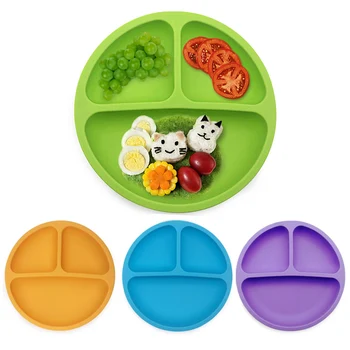 

Baby Silicone Dining Plate Toddle Tableware Food Storage Fruit Dishes Children Feeding Dinner Plates Bowls Anti-fall Tray BB5160