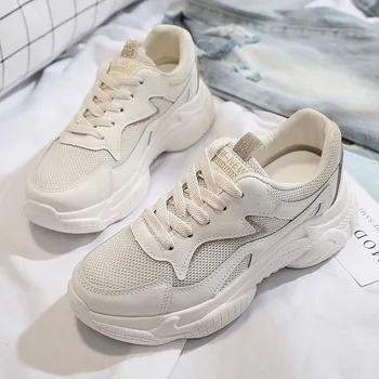 

Women's Sneakers 2019 Spring INS Ulzza Harajuku New Wild Height Platform Increasing Retro Dad Outdoor Running Jogging M1-77