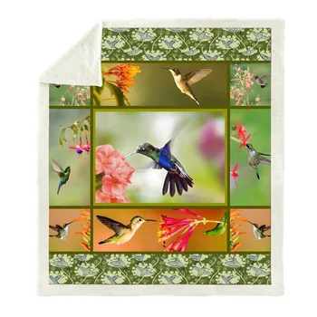 

Birds owl Print sparrow Plush Throw Blanket Sherpa Fleece Bedspread Home Blankets For Beds Camping Soft Square Blanket