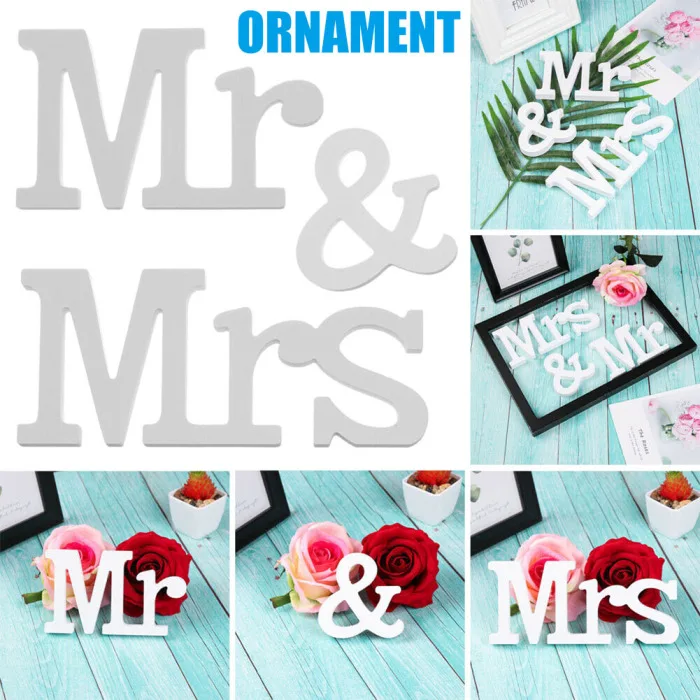 Украшение для свадебного приема знак Mrs and Mr деревянный буквенный орнамент украшение стола MU8669