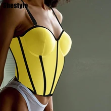 

Shestyle Chest Wrapping Spaghetti Strap Crop Tops Women Striped Sleeveless Best Selling Fashion 2022 New arrivals Summer Hot