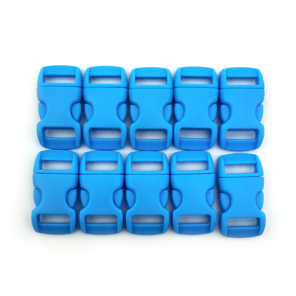 10Pcs 3/8" 10mm Side Release Buckle Curved Parachute 550 Paracord Bracelet DIY Dog Collar Strap Webbing Outdoor Camp