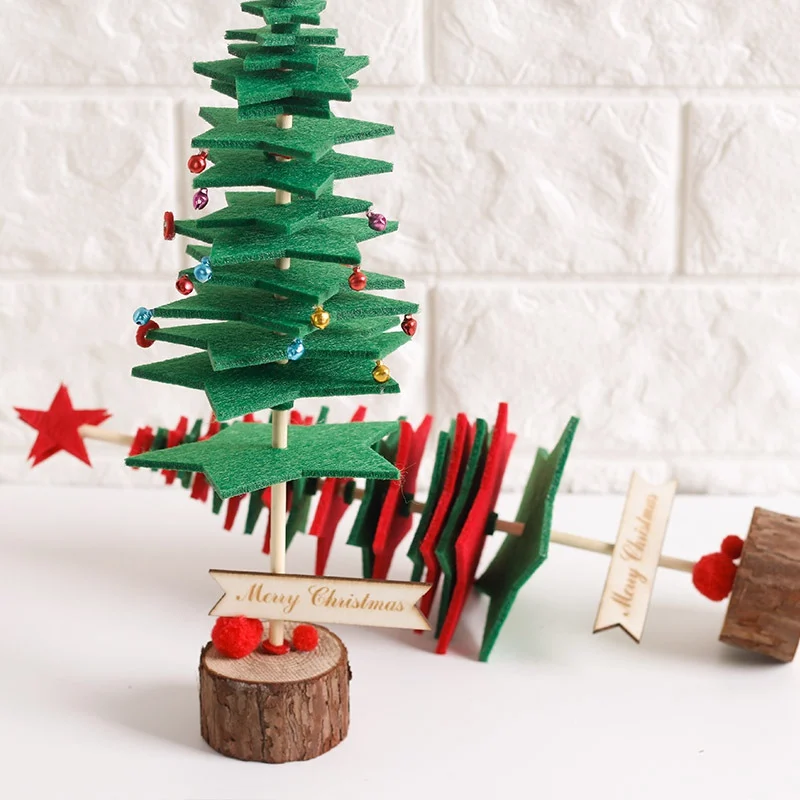 DIY Christmas Tree Non-Woven Christmas Tree Kid Gift Party Desktop Decoration Home Ornament Felt Christmas Tree