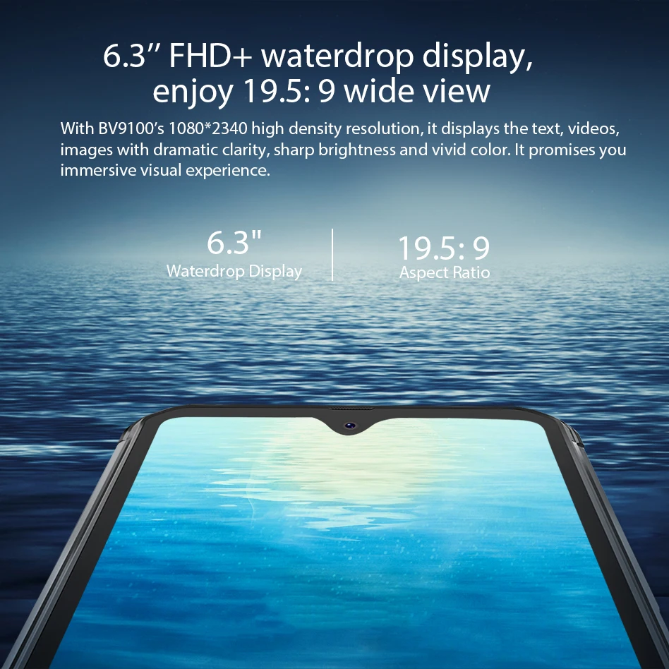 Смартфон Blackview BV9100 прочный экран 6 3 дюйма FHD + 4 Гб 64 ГБ Helio P35 восемь ядер Android 9 0