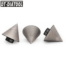 

DT-DIATOOL Vacuum Brazed Diamond Bits for Finishing Hole Tool Beveling Chamfer Bit Ceramic Marble Dia 50mm 5/8-11 connection