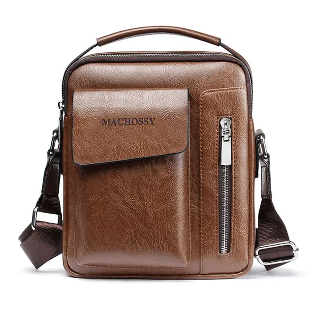 Casual Men Shoulder Bag Vintage Crossbody Bags High Quality Male Bag PU Leather Handbag Capacity Men Messenger Bags Tote Bag Better Brown2