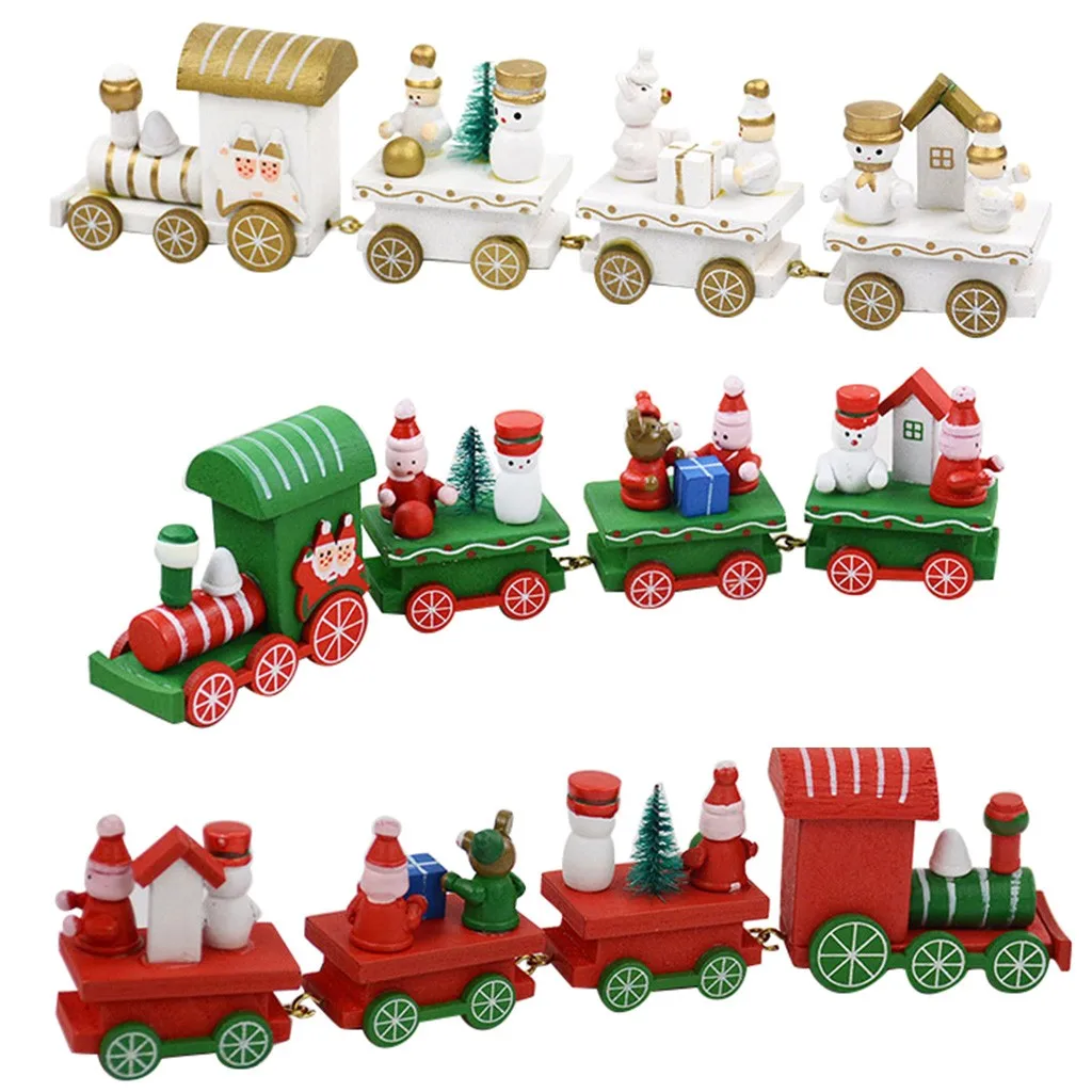 

Christmas Train Wood for Home Xmas Tree Holiday Party Christmas Decoration kid toys gift new year Ornament navidad# 2019