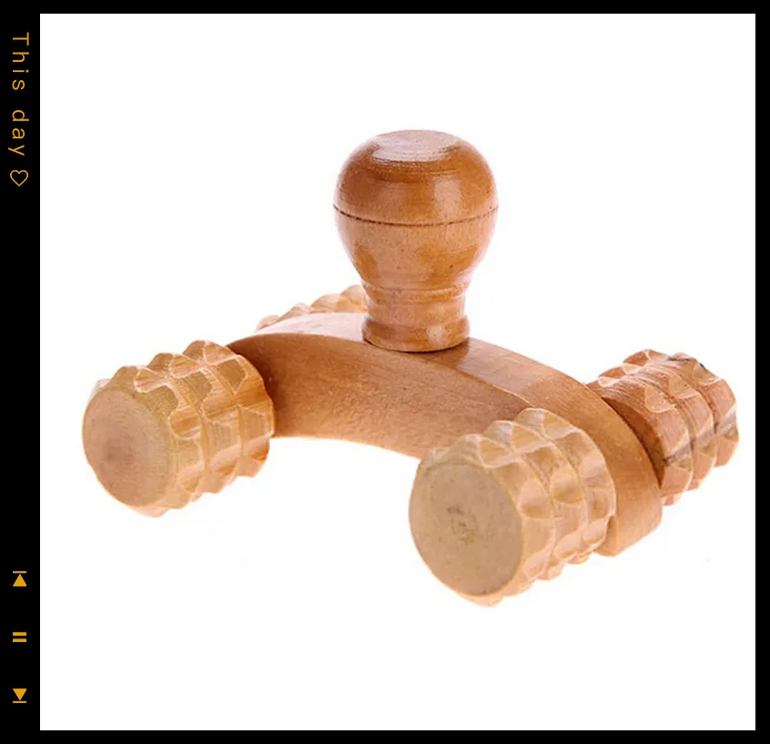 Wooden 4 Wheels Roller Massager Easy To Carry Around Body Massage Relaxation