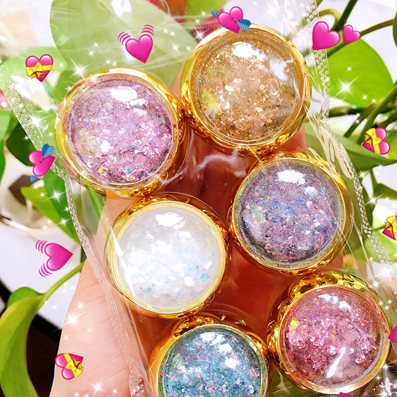 

6Jars/set Gradient Mix Nail Glitter Flakes Hexagon Nail Sequins Paillette Flakes Sequins For Nails Art Decoration Glitter Dust