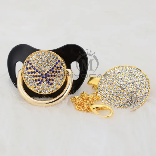 MIYOCAR Bling blue wing соска и зажим набор соска держатель цепи bling blue wing соска уникальный дизайн ABWG - Цвет: ABBF-4-1   0-6M