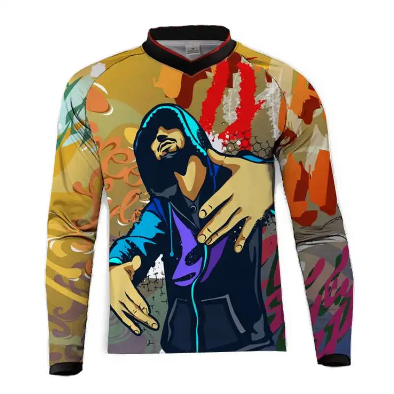 moto cross jersey maillot ciclismo hombre dh moto Горные Джерси для бездорожья с коротким рукавом mtb jersey - Цвет: A