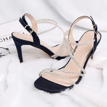 

Sandals Shoes Women high heels Summer Fine heel Sexy Fashion dance club high heels ankle strap 2020 fashion shoes