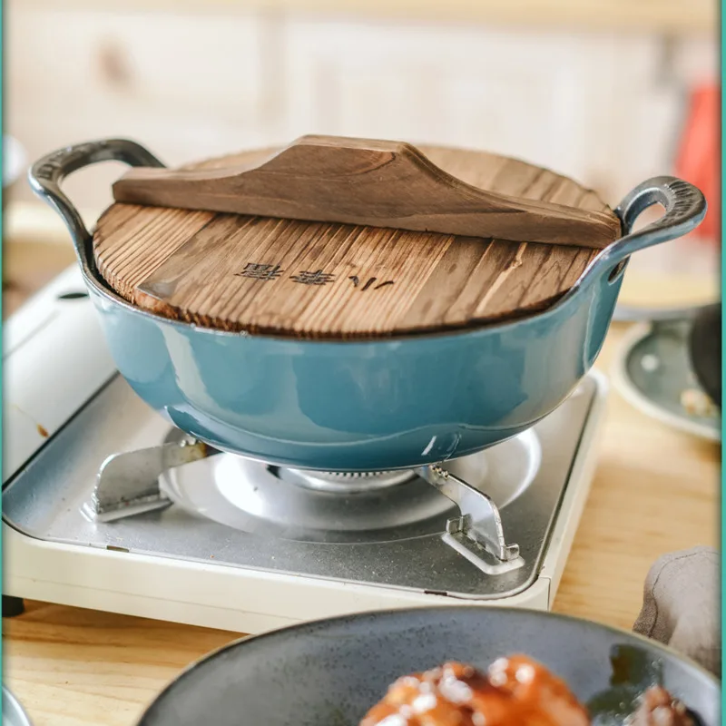 Large Capacity small blue pot household enamel cast iron clean immediately after rubbing soup thick texture non-stick | Дом и сад