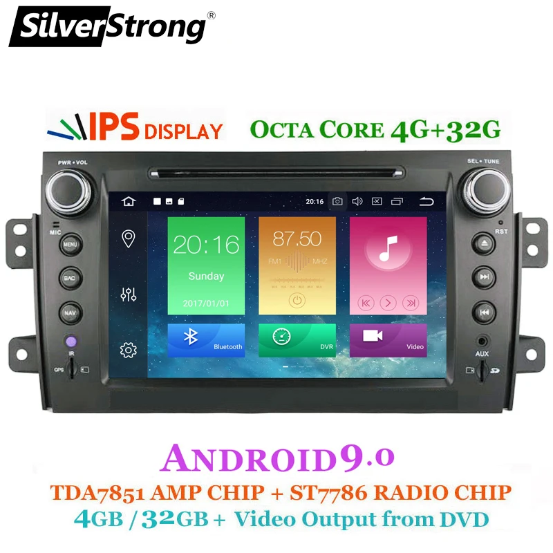 SilverStrong 2Din Android9.0 автомобильный DVD для SUZUKI SX4 Mp3 аудио DVD для FIAT Sedici навигация gps SX4 для Suzuki стерео DSP