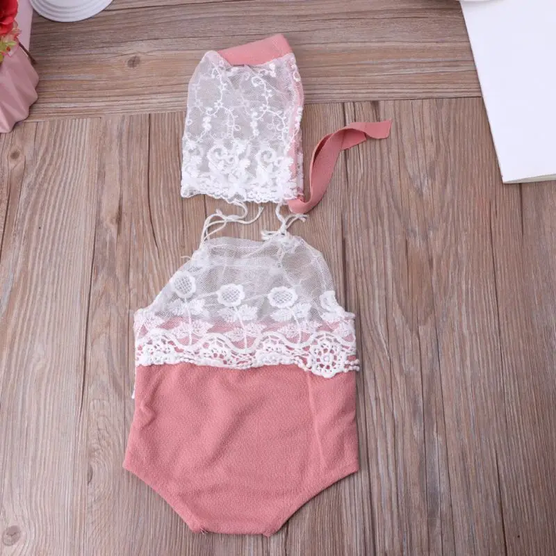 Реквизит для фотосессии новорожденных; кружевной комбинезон для маленьких девочек; одежда с принтом стрельбы и шапочкой для фотосессии; комплект из 2 предметов; аксессуары для фотосессии