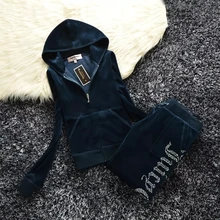 Sportswear Tracksuits Velour-Suit Hoodies Pants Spring/fall Elegant Velet XS-XXXL And