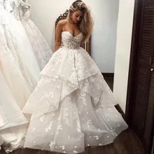 Элегантные 3D Цветы свадебное платье с цветами с открытыми плечами возлюбленной рюшами с драпировкой и оборками размера плюс принцесса свадебные платья