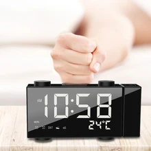 Беспроводной ЖК-цифровой проекционный Будильник Радио-контроль погоды многофункциональные станционные часы с датой двойной будильник Повтор