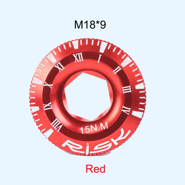 Risk M20/M18 горный велосипед из титанового сплава, рукоятка с крышкой, интегрированная полая рукоятка с фиксацией винтов, чашки для велосипедной цепи - Цвет: M18 Red
