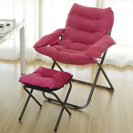Rose red 2 Бытовой компьютерный стул ленивые студенческие стул для общежития складной диван простой и современный спальня игра заднее сиденье офисный стул - Цвет: Rose red 2