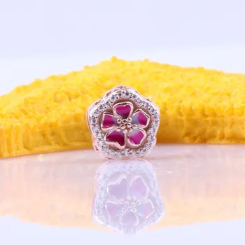 

Original 925 Sterling Silver Bead Creative Peach Blossom Beads Fit Pandora Women Bracelet & Necklace Diy Jewelry