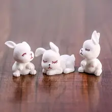 3Pcs/Set Modeling Cute Moe Rabbits Resin Figurine Home Garden Ornament Micro Landscape Craft Plant Pot Fairy DIY Decor 72XF