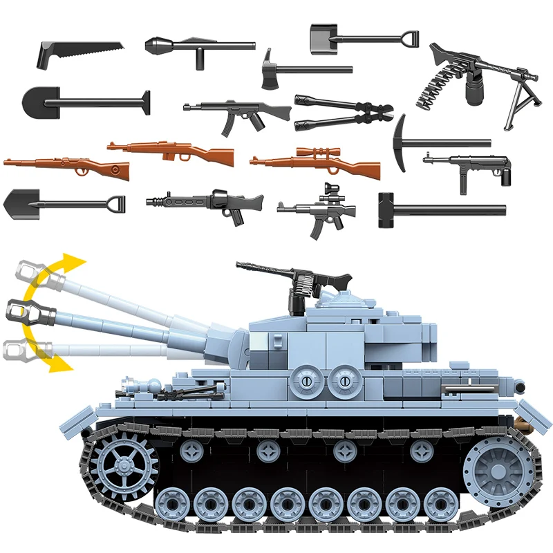 716PCS Military German Tank Building Blocks Compatible Legoed Army WW2 City Soldier Police Figures